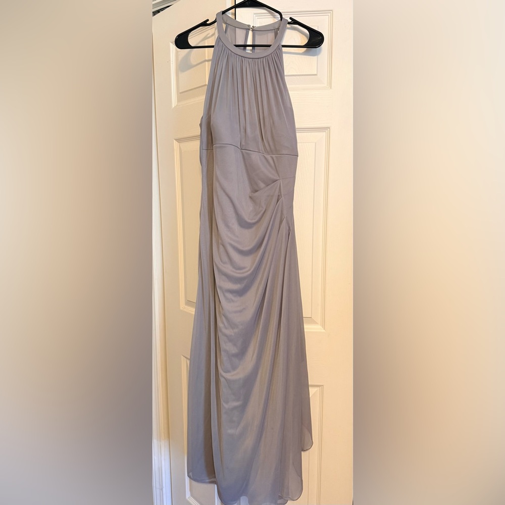David's Formal Gray Halter Dress